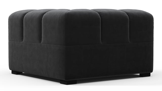 Tufted - Tufted Module, Right Corner, Black Velvet