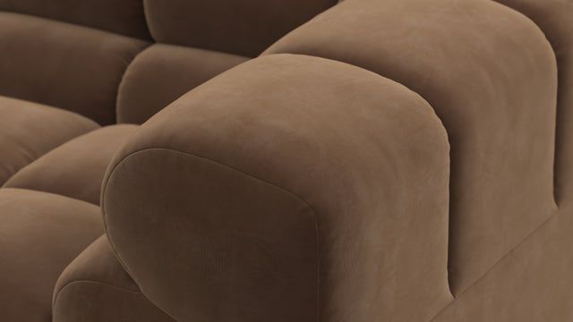 Tufted - Tufted Module, Right Corner, Mocha Velvet