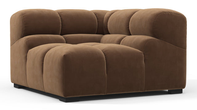 Tufted - Tufted Module, Right Corner, Mocha Velvet