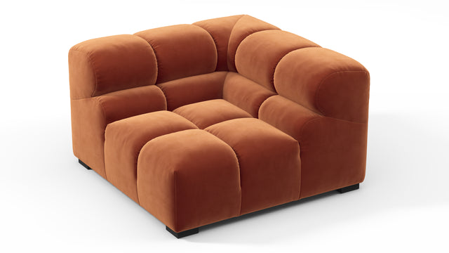 Tufted - Tufted Module, Right Corner, Spice Velvet