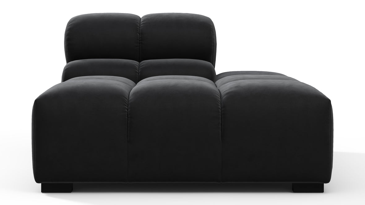 Tufted - Tufted Module, Right End, Armless, Black Velvet