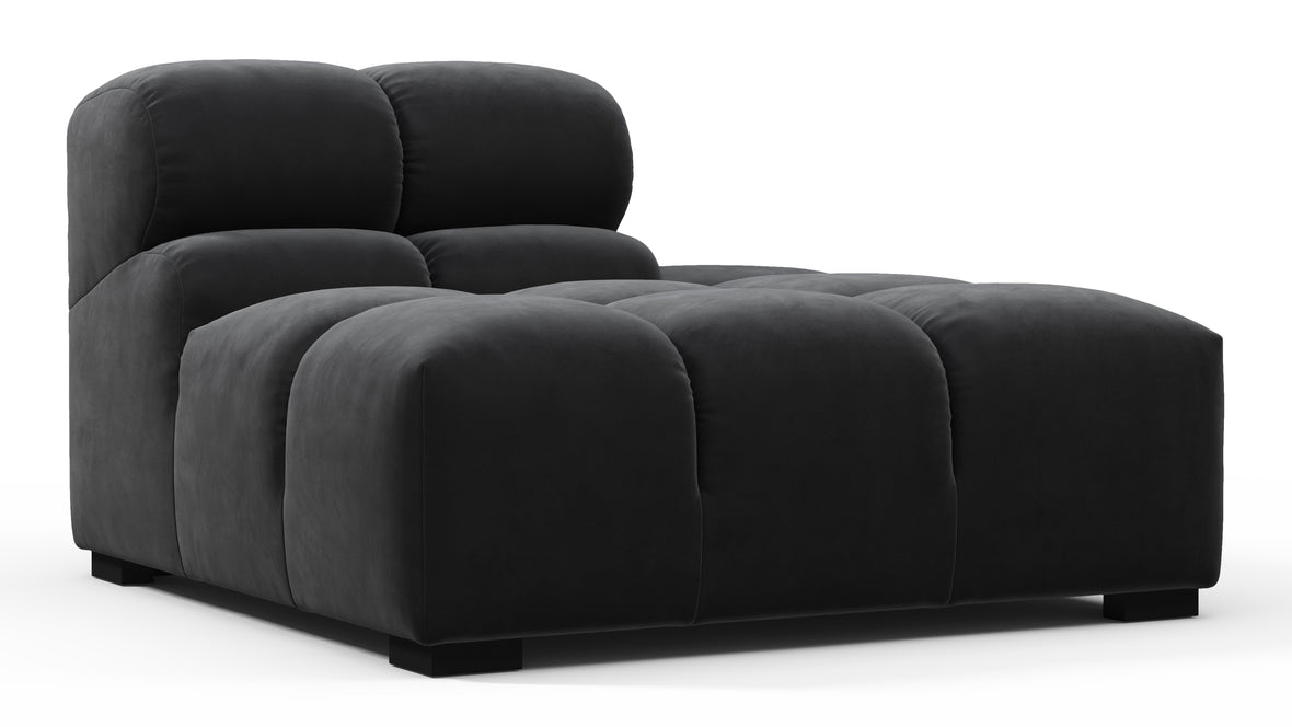 Tufted - Tufted Module, Right End, Armless, Black Velvet