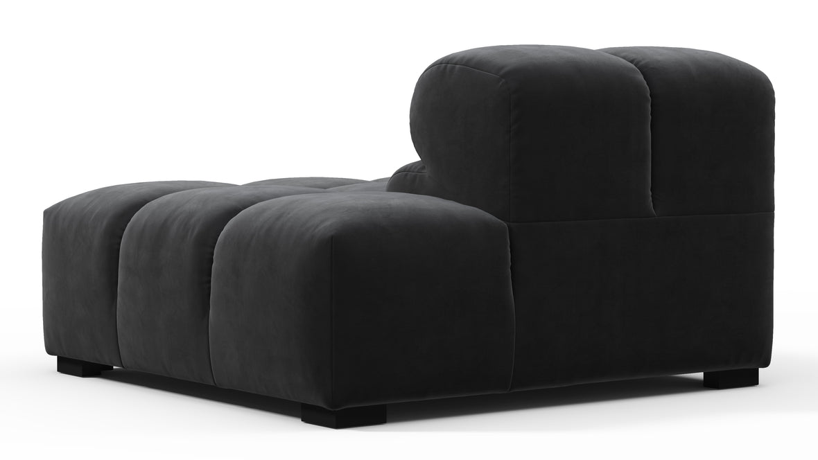 Tufted - Tufted Module, Right End, Armless, Black Velvet