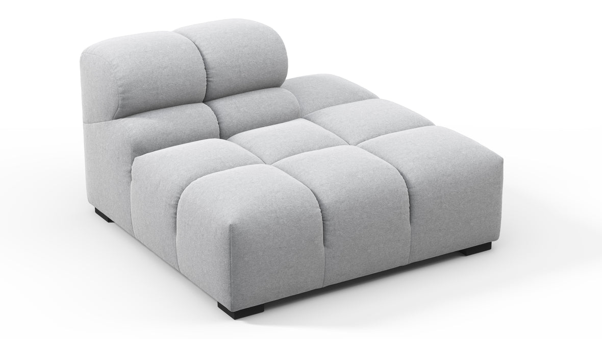 Tufty - Tufty Module, Right End, Armless, Light Gray Wool