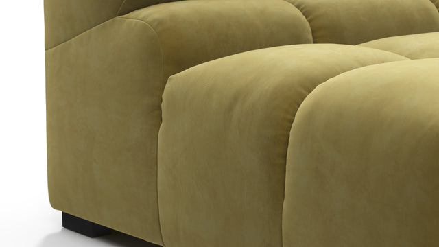 Tufted - Tufted Module, Right End, Armless, Olive Gold Velvet