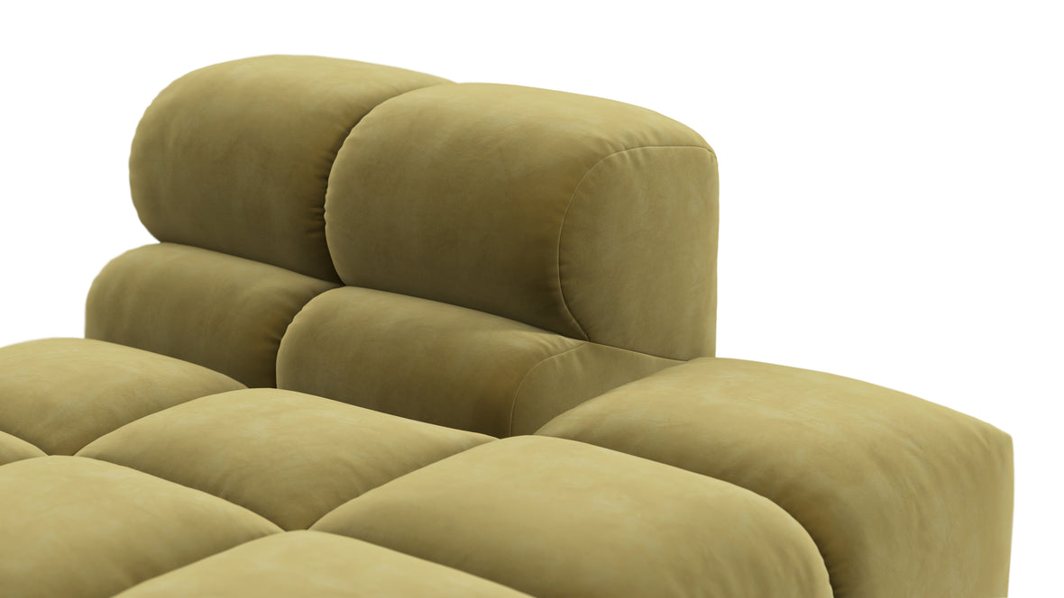 Tufted - Tufted Module, Right End, Armless, Olive Gold Velvet