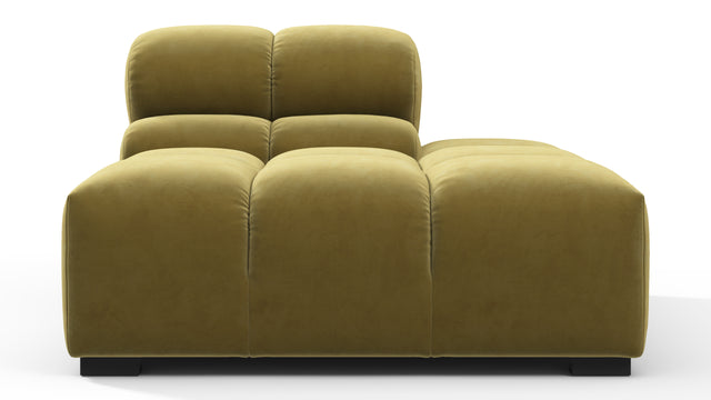 Tufted - Tufted Module, Right End, Armless, Olive Gold Velvet