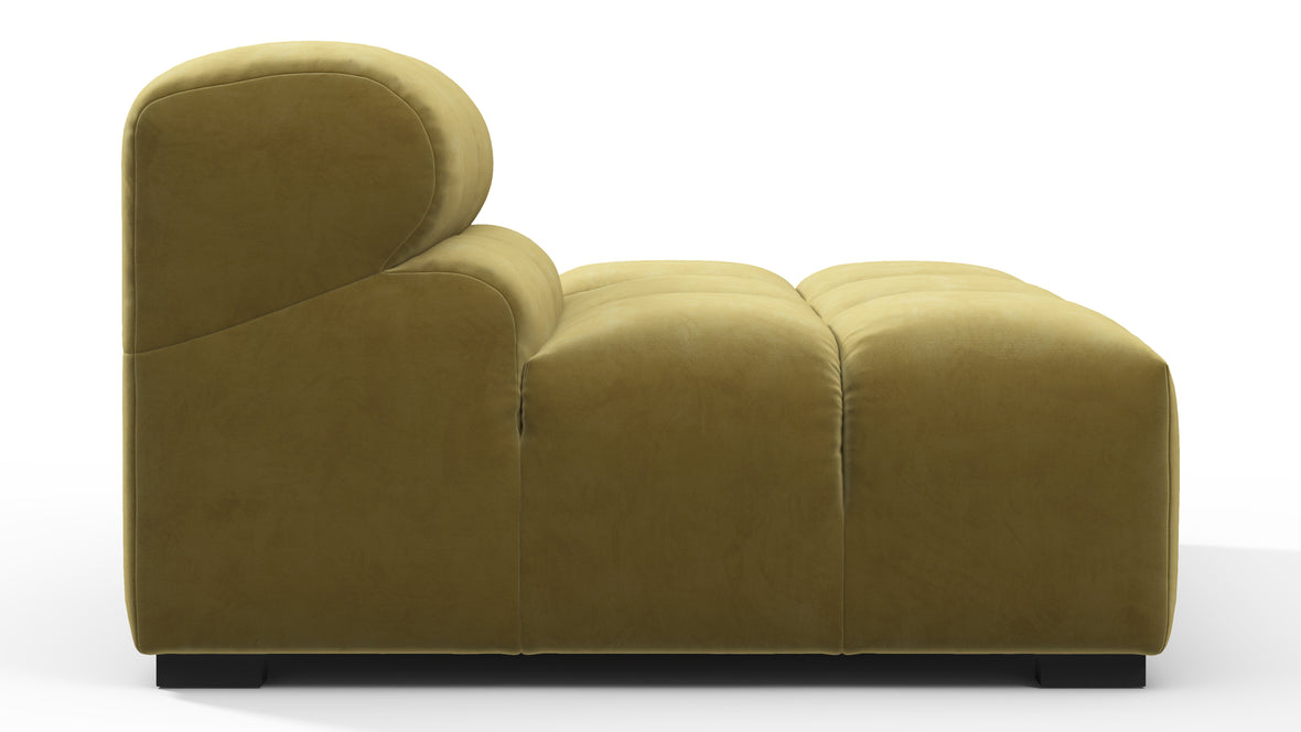 Tufted - Tufted Module, Right End, Armless, Olive Gold Velvet