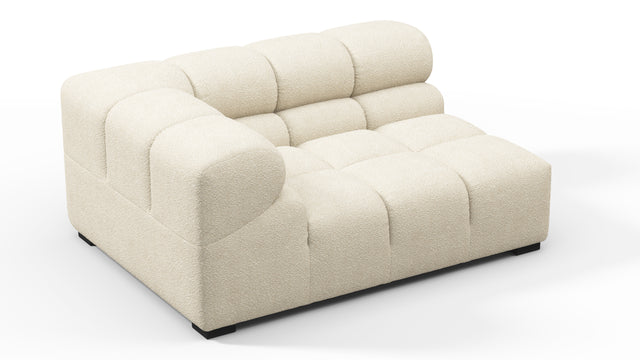 Tufted - Tufted Module, Large Left Corner, Eggshell Boucle