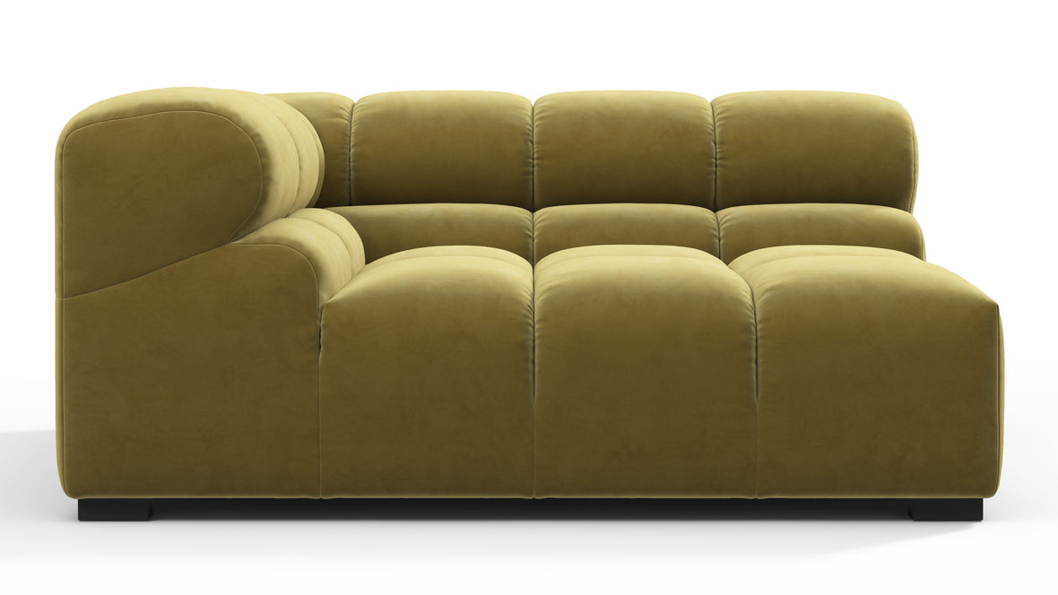 Tufted - Tufted Module, Large Left Corner, Olive Gold Velvet