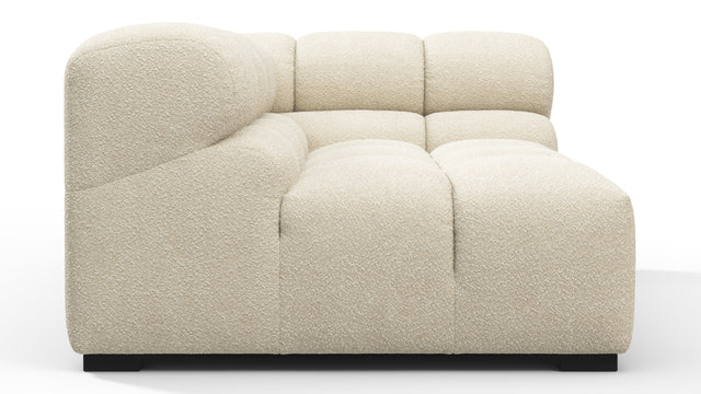 Tufted - Tufted Module, Large Right Corner, Eggshell Boucle