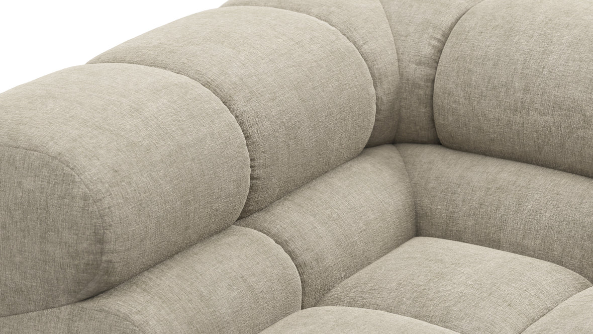 Tufted - Tufted Module, Left Corner Half, Beige Gray Chenille