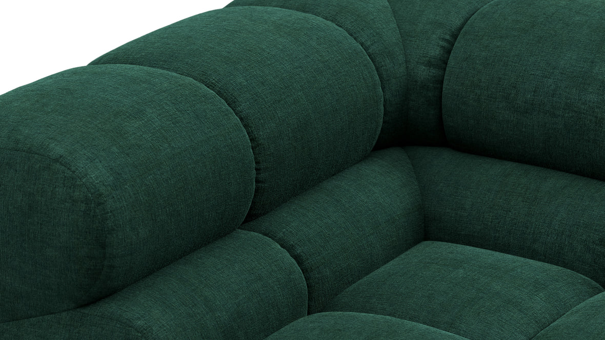 Tufted - Tufted Module, Left Corner Half, Forest Green Chenille