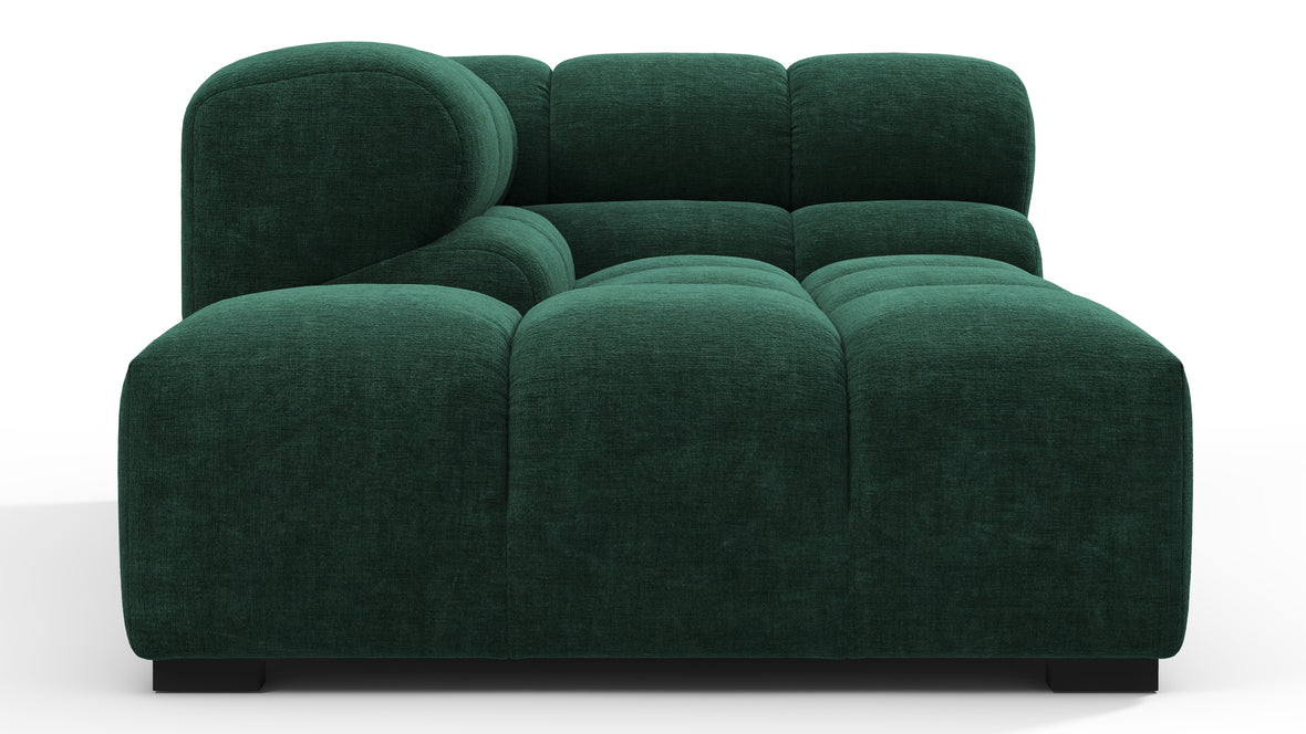 Tufted - Tufted Module, Left Corner Half, Forest Green Chenille