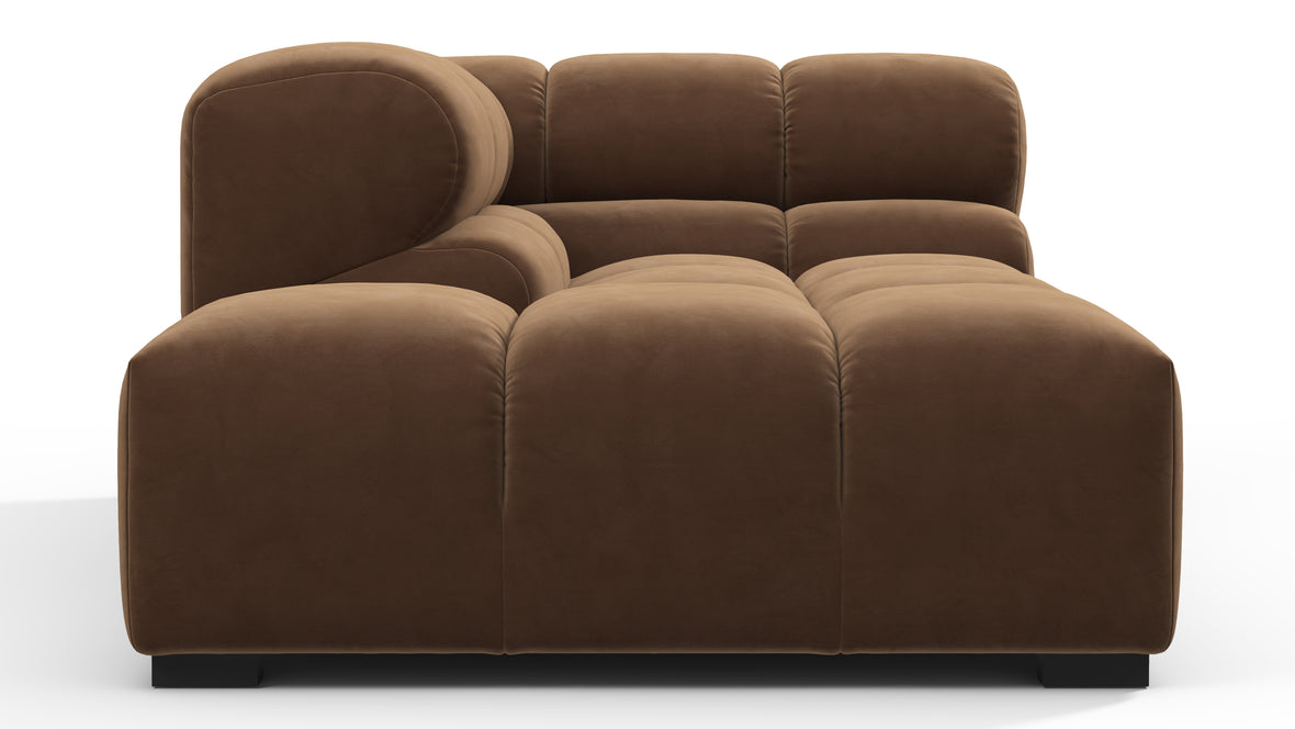 Tufted - Tufted Module, Left Corner Half, Mocha Velvet