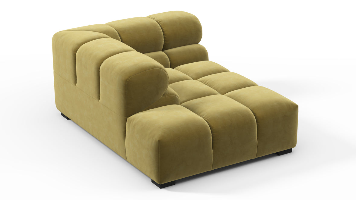 Tufted - Tufted Module, Left Corner Half, Olive Gold Velvet