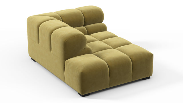 Tufted - Tufted Module, Left Corner Half, Olive Gold Velvet