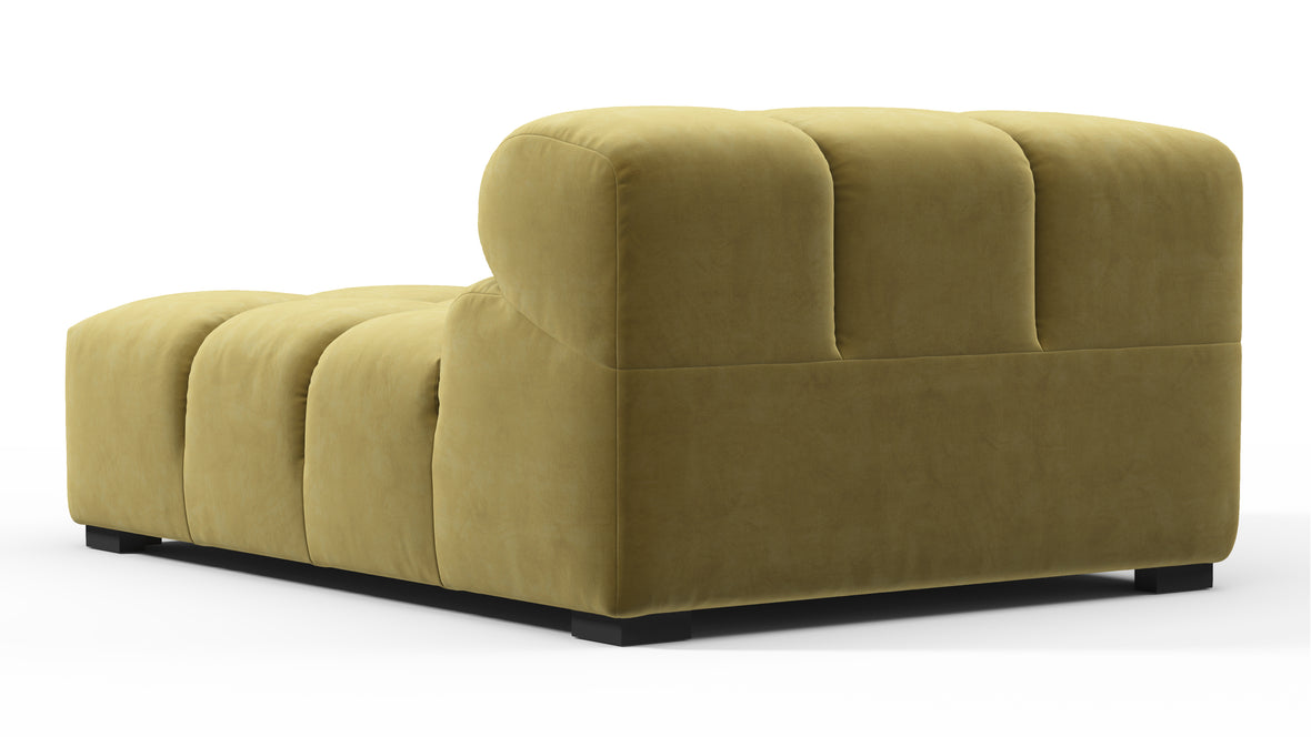 Tufted - Tufted Module, Left Corner Half, Olive Gold Velvet