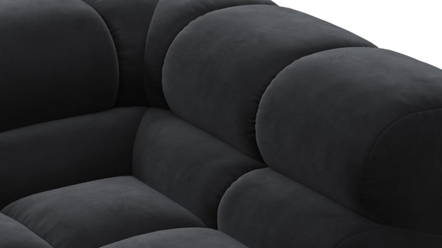 Tufted - Tufted Module, Right Corner Half, Black Velvet