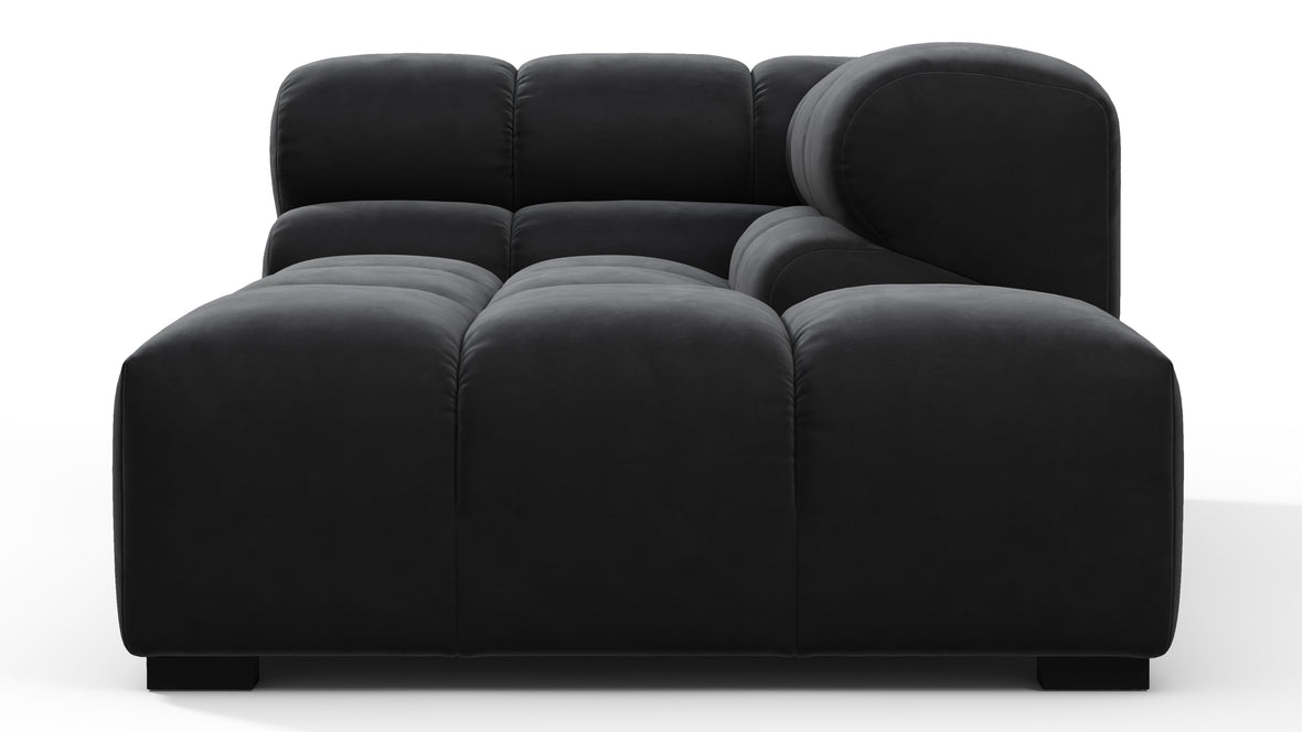 Tufted - Tufted Module, Right Corner Half, Black Velvet