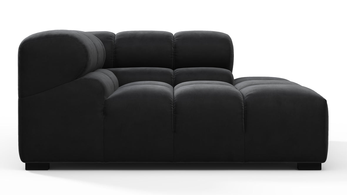 Tufted - Tufted Module, Right Corner Half, Black Velvet