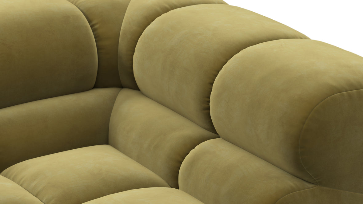 Tufted - Tufted Module, Right Corner Half, Olive Gold Velvet