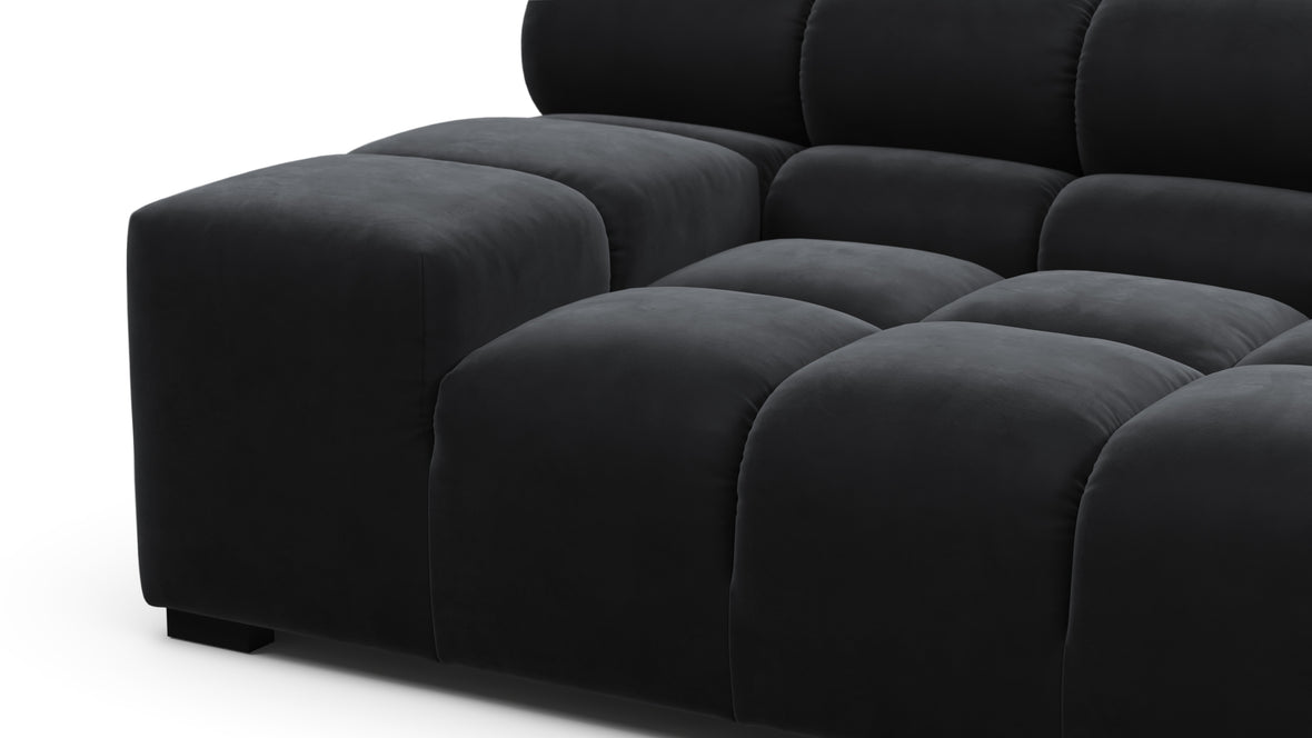 Tufted - Tufted Module, Extra Large Left Arm, Black Velvet