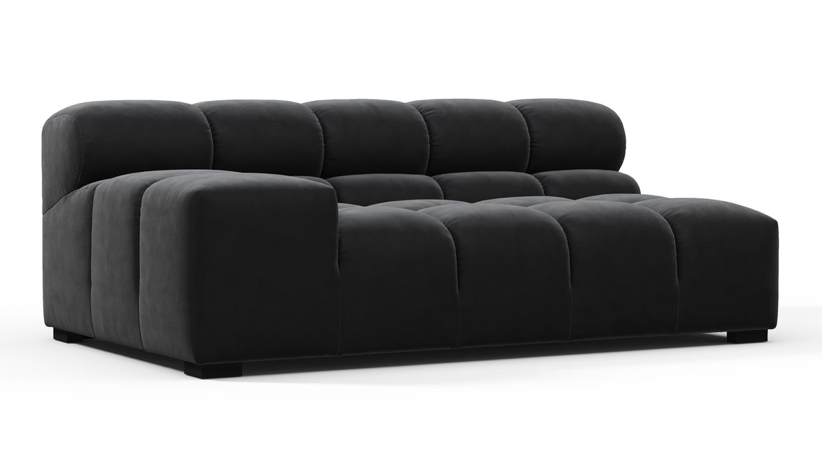 Tufted - Tufted Module, Extra Large Left Arm, Black Velvet