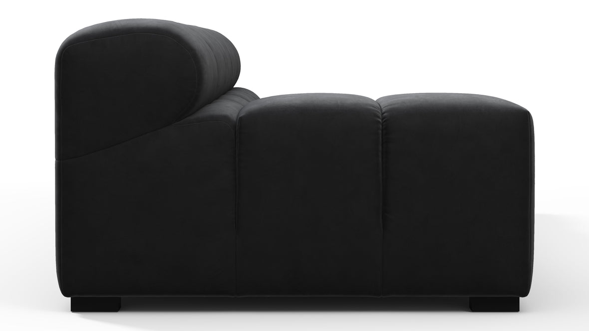 Tufted - Tufted Module, Extra Large Left Arm, Black Velvet