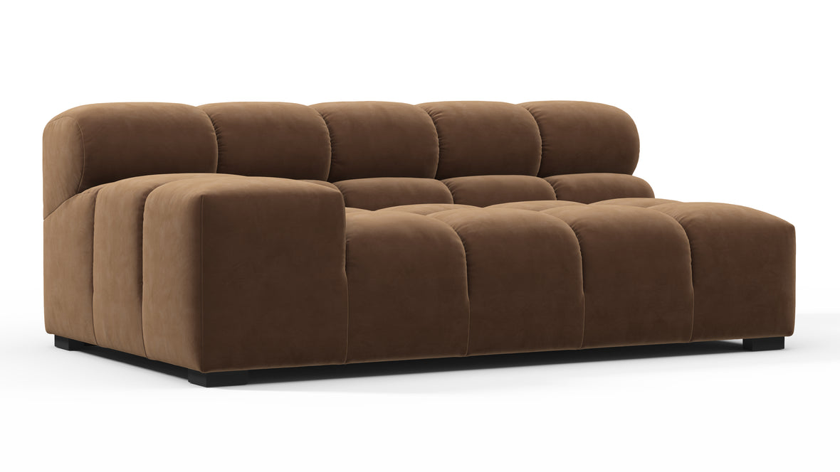 Tufted - Tufted Module, Extra Large Left Arm, Mocha Velvet