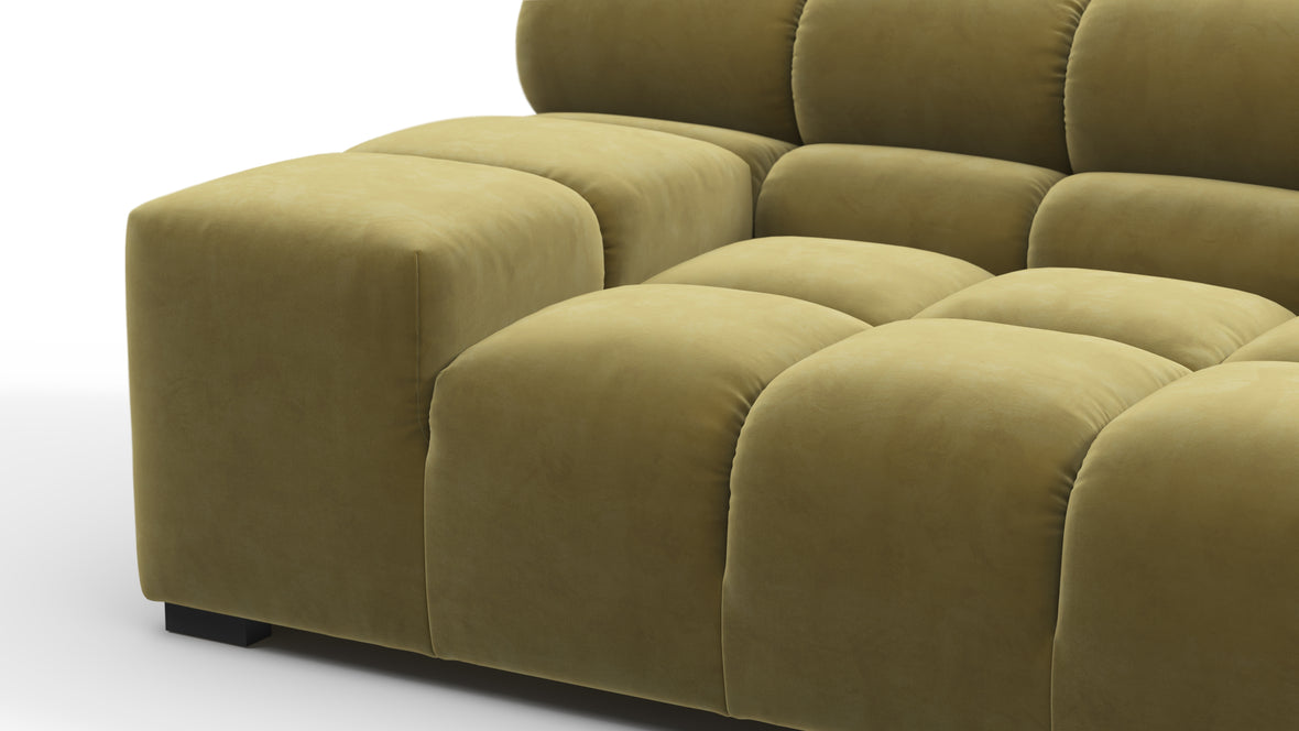 Tufted - Tufted Module, Extra Large Left Arm, Olive Gold Velvet