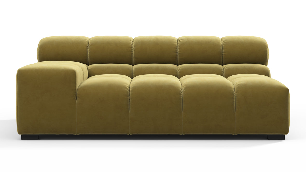 Tufted - Tufted Module, Extra Large Left Arm, Olive Gold Velvet