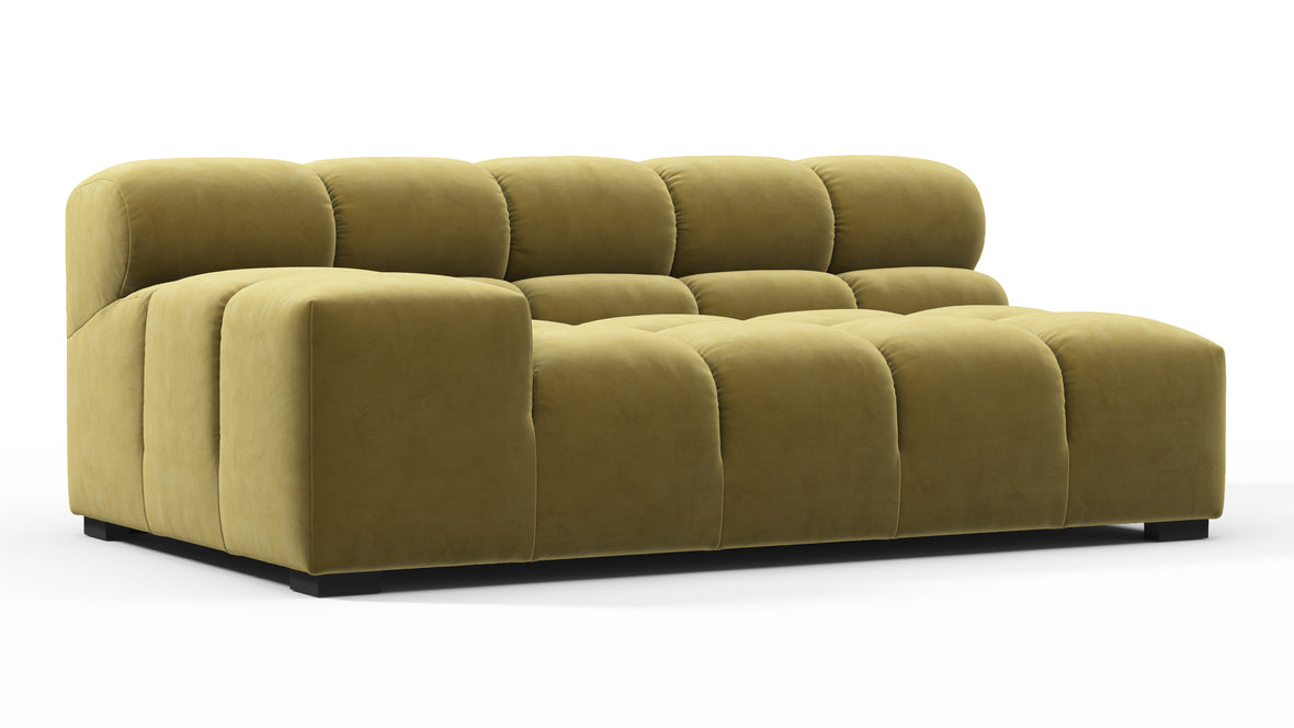 Tufted - Tufted Module, Extra Large Left Arm, Olive Gold Velvet