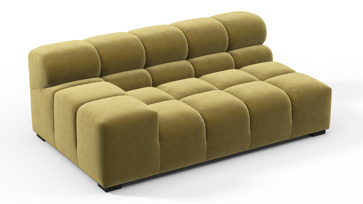 Tufted - Tufted Module, Extra Large Left Arm, Olive Gold Velvet