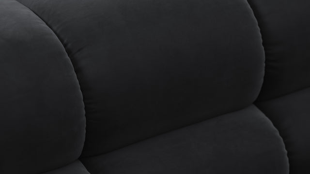 Tufted - Tufted Module, Deep Large Left Arm, Black Velvet