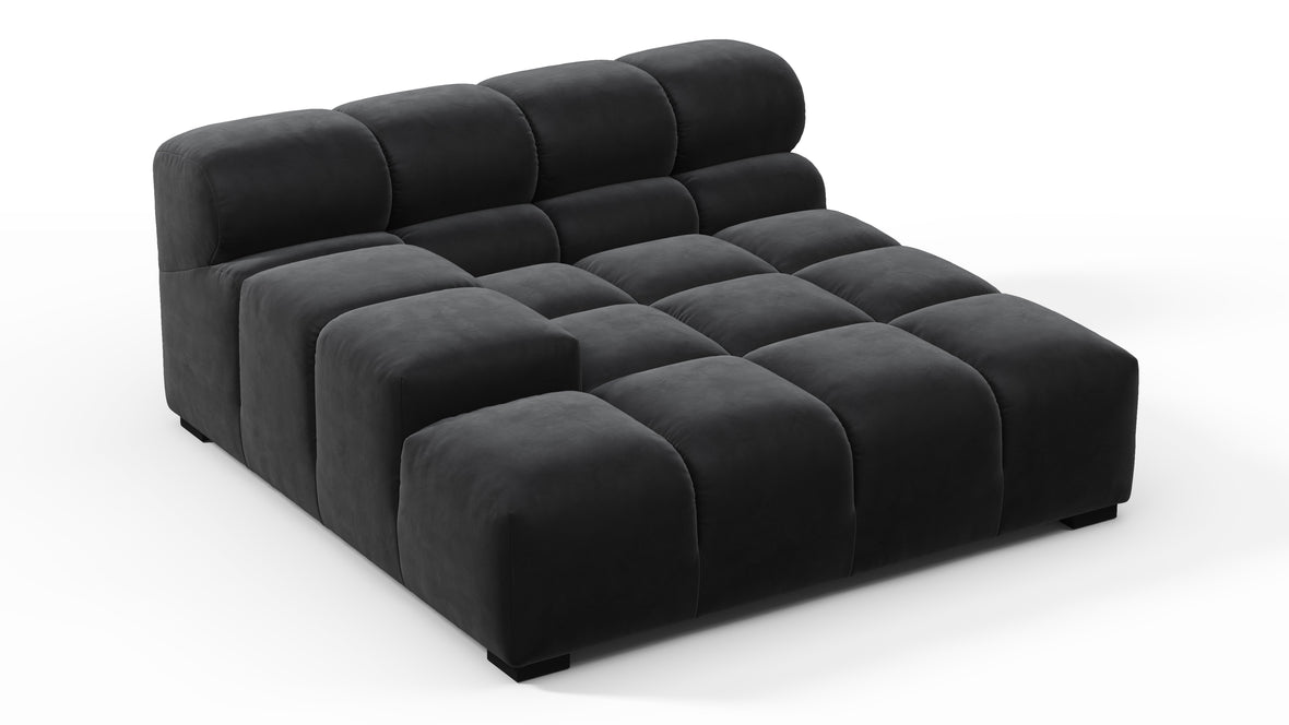 Tufted - Tufted Module, Deep Large Left Arm, Black Velvet