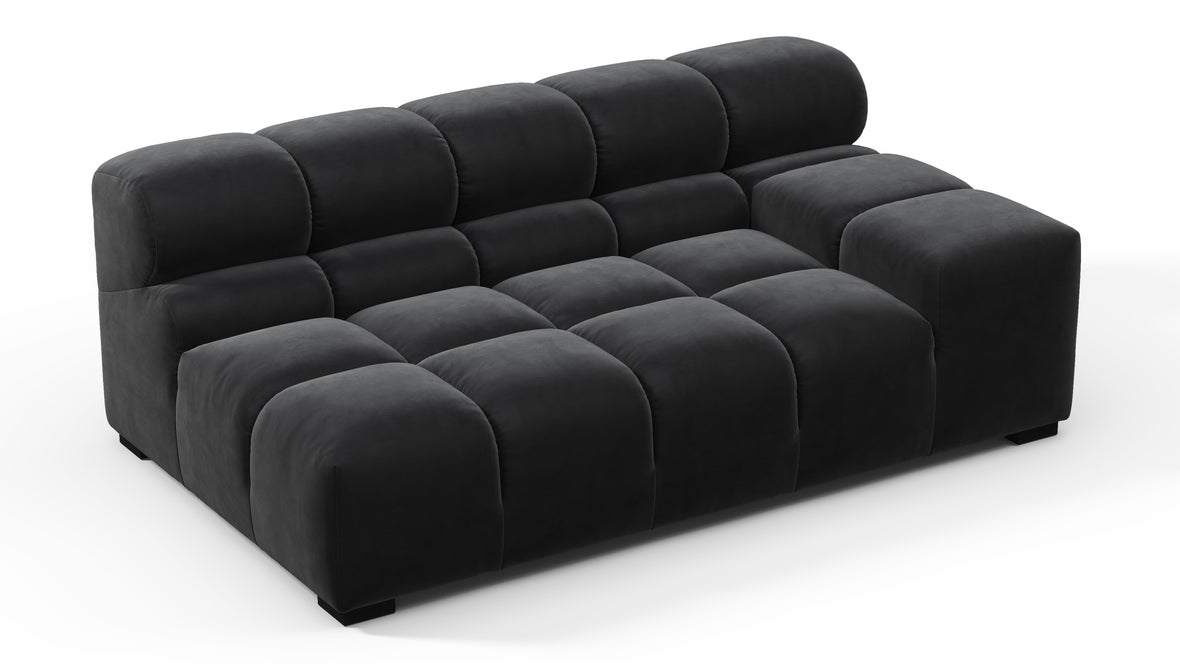 Tufted - Tufted Module, Extra Large Right Arm, Black Velvet