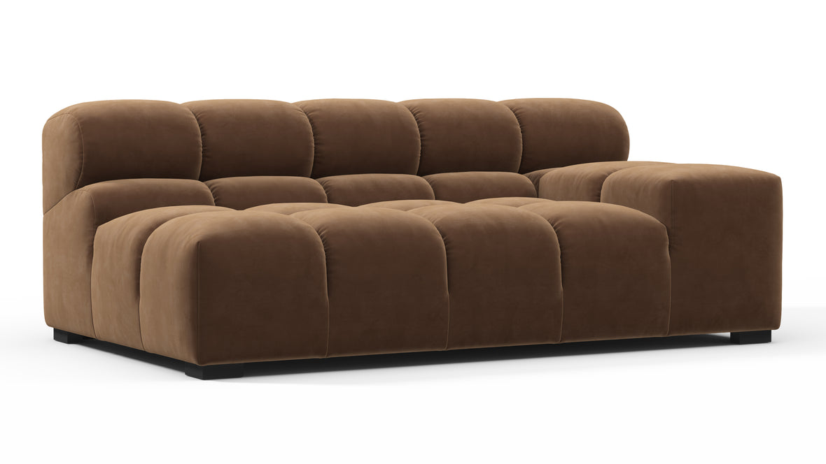 Tufted - Tufted Module, Extra Large Right Arm, Mocha Velvet