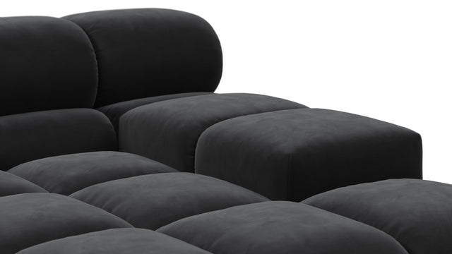 Tufted - Tufted Module, Deep Large Right Arm, Black Velvet