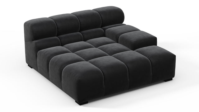 Tufted - Tufted Module, Deep Large Right Arm, Black Velvet