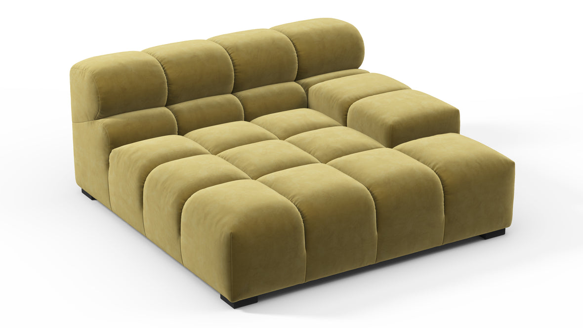 Tufted - Tufted Module, Deep Large Right Arm, Olive Gold Velvet