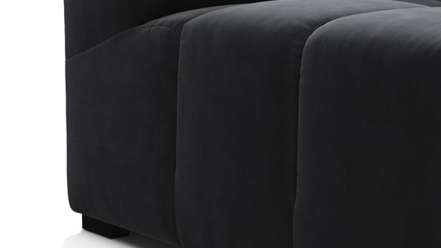 Tufted - Tufted Module, Deep Left Arm, Black Velvet