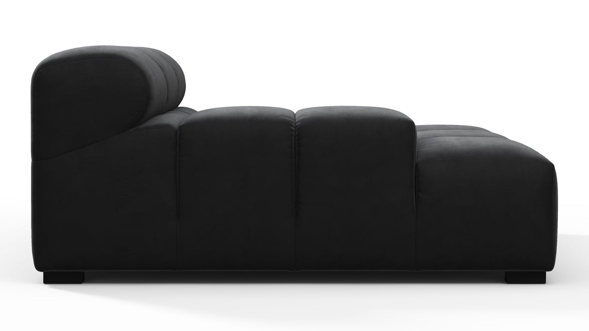 Tufted - Tufted Module, Deep Left Arm, Black Velvet