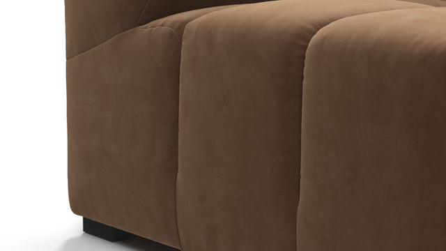 Tufted - Tufted Module, Deep Left Arm, Mocha Velvet