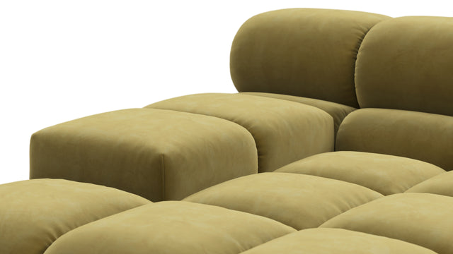 Tufted - Tufted Module, Deep Left Arm, Olive Gold Velvet