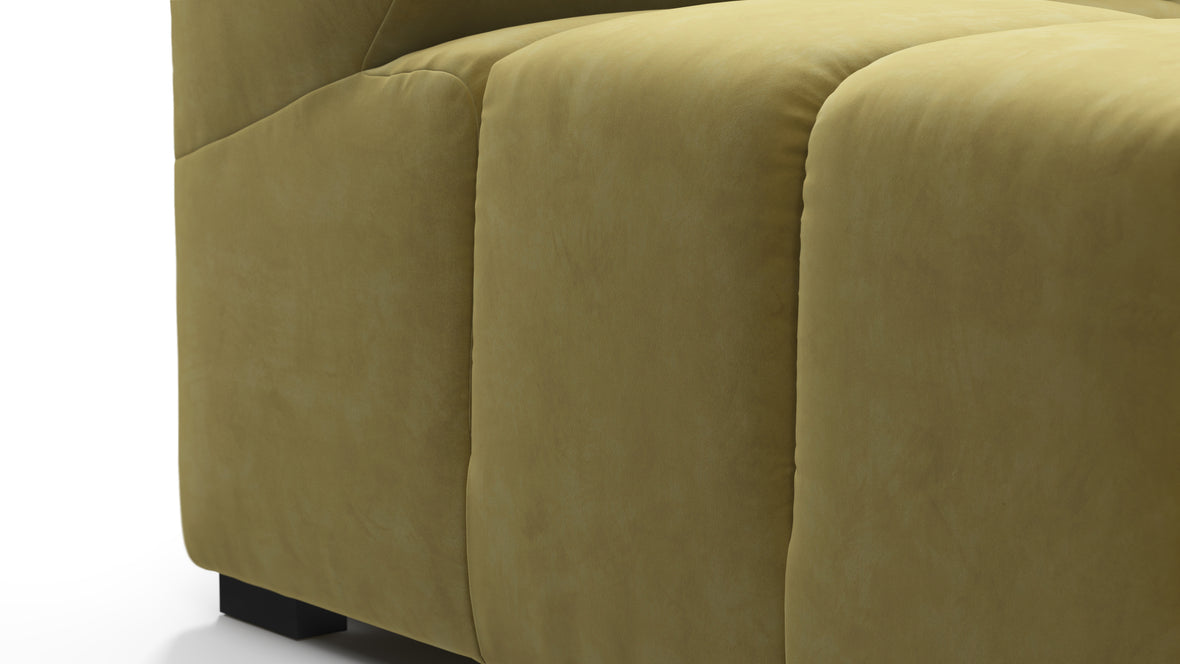 Tufted - Tufted Module, Deep Left Arm, Olive Gold Velvet