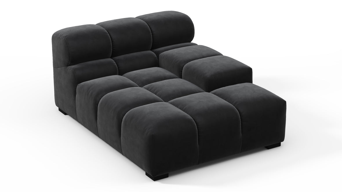 Tufted - Tufted Module, Deep Right Arm, Black Velvet