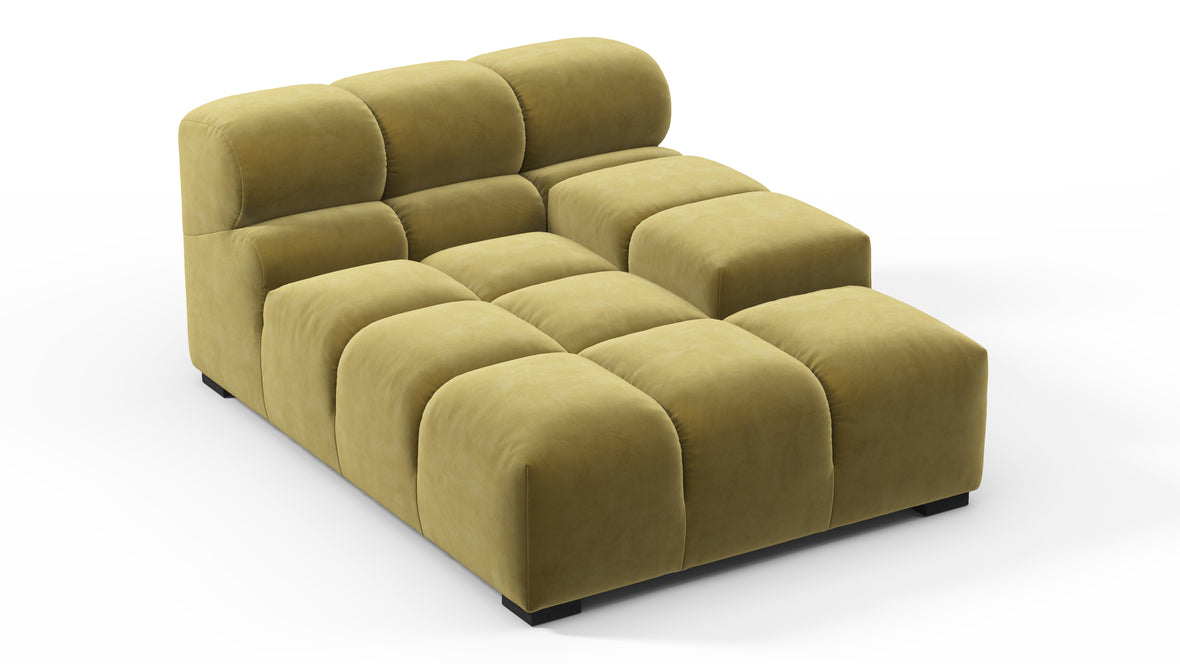 Tufted - Tufted Module, Deep Right Arm, Olive Gold Velvet