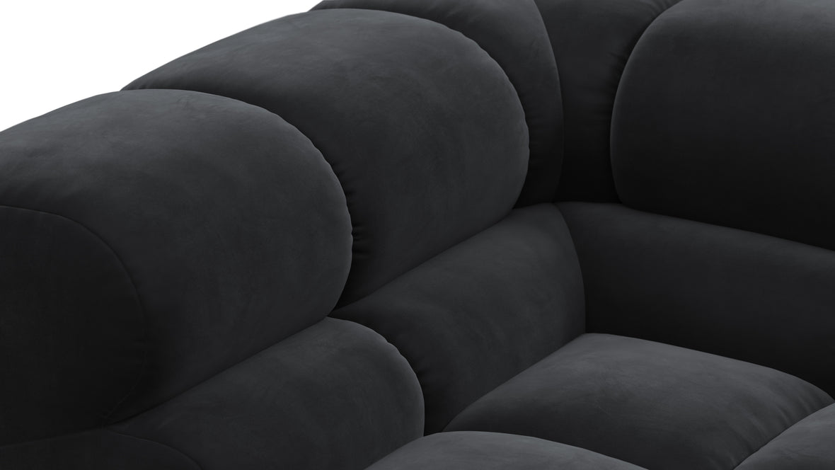 Tufted - Tufted Module, Deep Left Corner Half, Black Velvet