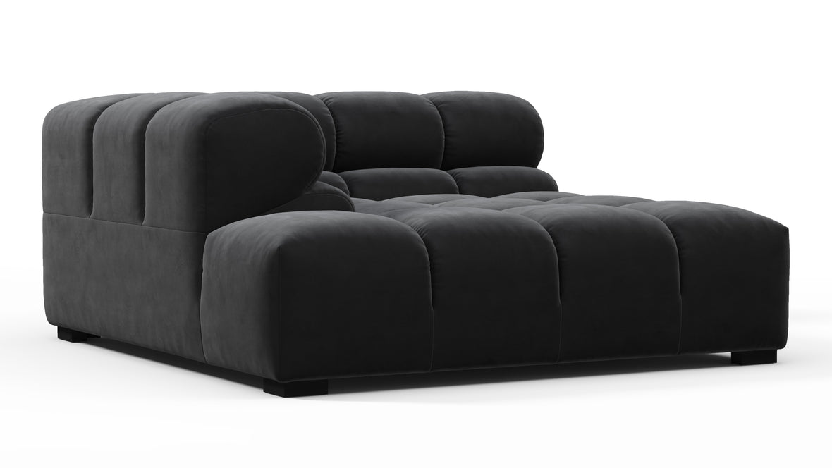 Tufted - Tufted Module, Deep Left Corner Half, Black Velvet